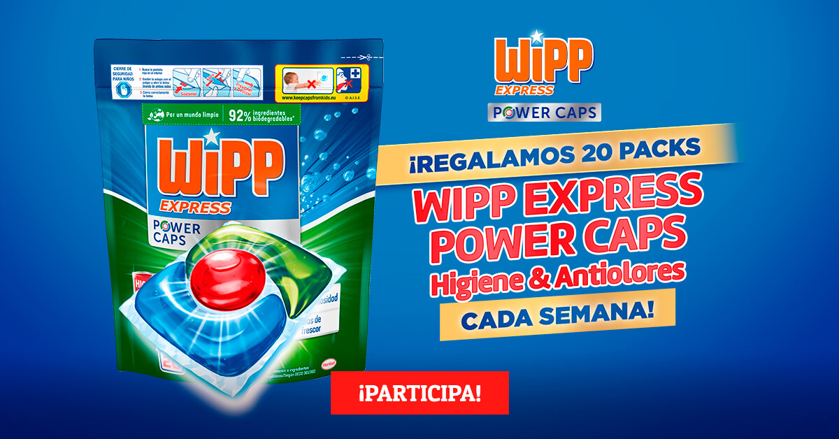 Regalamos 20 packs Wipp Express Power Caps cada semana!